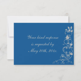 Blue Faux Diamond Heart Swirl Bröllop OSA Kort