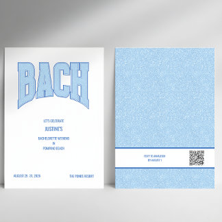 Blue Faux Glitter BACH Bachelorette Party  Inbjudningar