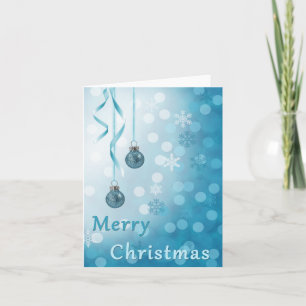 Blue Faux Glitter julprydnad Helgkort