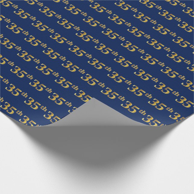 Blue, Faux Guld 35e (trettiofem), händelse Presentpapper (Hörn)