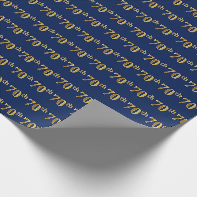 Blue, Faux Guld 70:e (70:e) händelsen Presentpapper (Hörn)