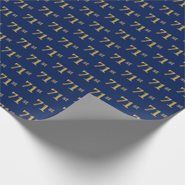 Blue, Faux Guld 71:a (71:a) händelsen Presentpapper (Hörn)