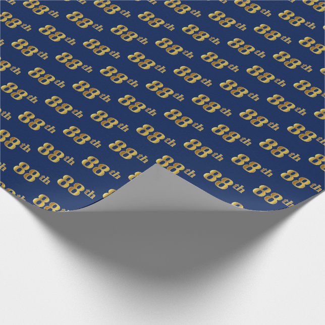 Blue, Faux Guld 88:e (88:e) händelsen Presentpapper (Hörn)