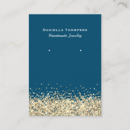 Blue Faux Guld Glitter judelry Earring Visning Visitkort