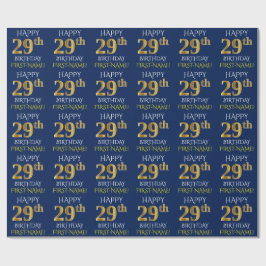 Blue, Faux Guld ’LYCKLIG 29 BIRTHDAY’ Presentpapper