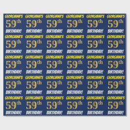 Blue, Faux/Imitation Guld, "59:e BIRTHDAY" Presentpapper