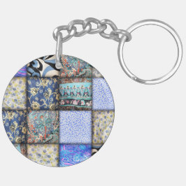 Blue Faux Patchwork Quilting Mönster