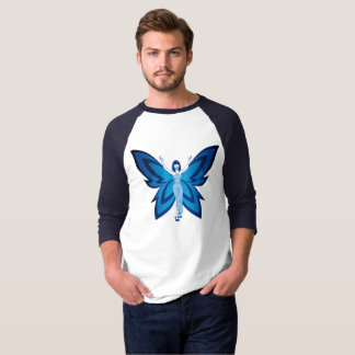 Blue Fe manar basic 3/4-sleeve raglan t-shirt