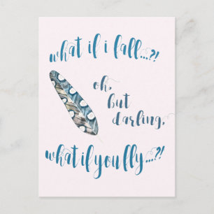Blue Feather - Tänk om jag faller? Inspirationsoff Vykort