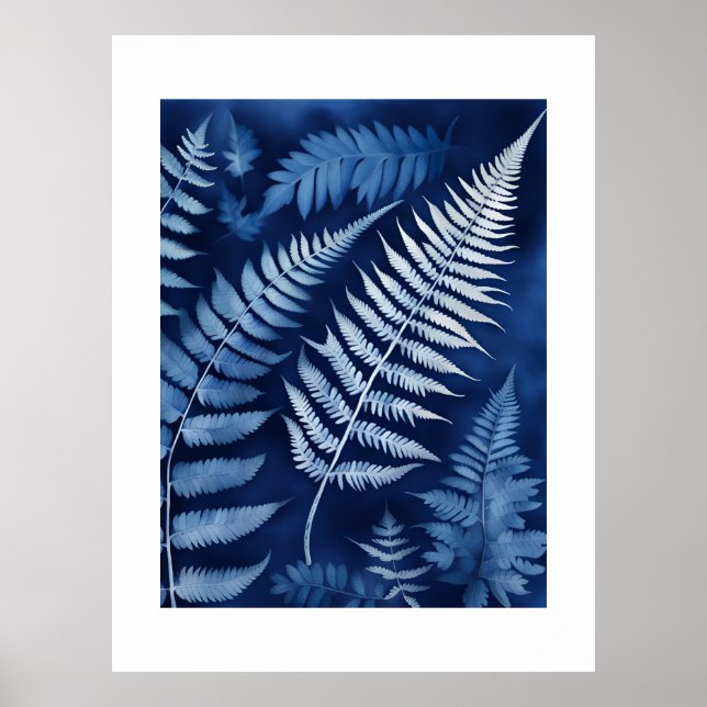 Blue Fern Cyanotype Poster (Framsidan)