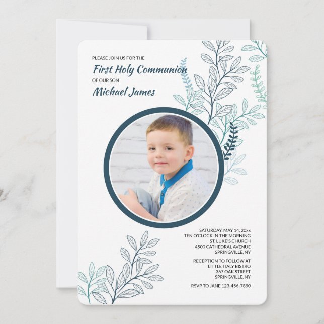 Blue Ferns Photo-inbjudan Inbjudningar (Framsida)