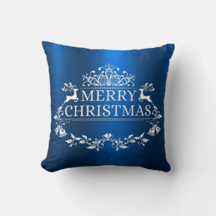 Blue Festive God jul Dekorativ kudde