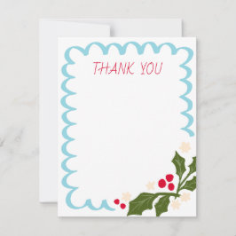 Blue Festive Scallop Ram med Holly Tack Kort