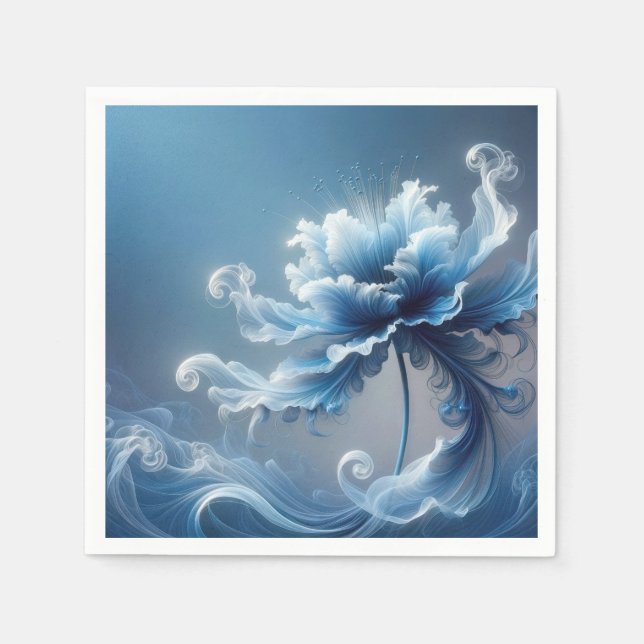 Blue Finare Fantasy Flower Pappersservett (Framsidan)