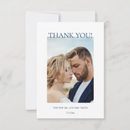 Blue Fine Art Flowers Wedding Thank You Card Tack Kort