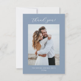 Blue Fine Art Flowers Wedding Thank You Card Tack Kort