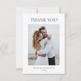 Blue Fine Art Flowers Wedding Thank You Card Tack Kort