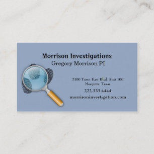 Blue Finger Prints Private Investigation Visitkort