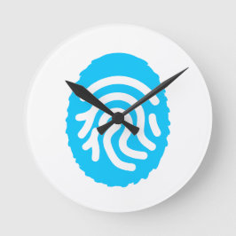 Blue Fingerprint Biometric Security Rund Klocka