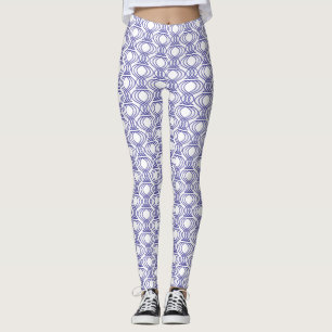 Blue Finial Mönster Leggings