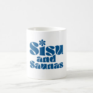 Blue Finnish Sisu and Saunas Coffee Mug Kaffemugg