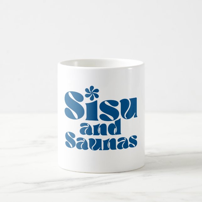 Blue Finnish Sisu and Saunas Coffee Mug Kaffemugg (Center)