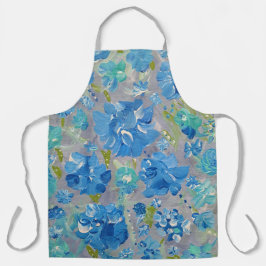 Blue Firande Blommigt Apron