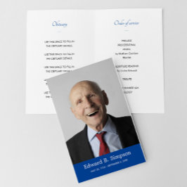 Blue Firande i Life Photo Funeral Program