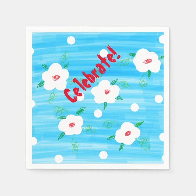 Blue Firande Napkins Pappersservett (Framsidan)