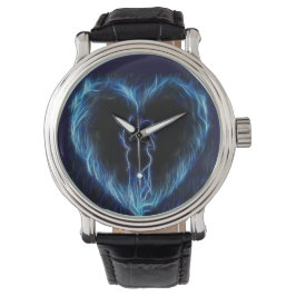 Blue Fire Heart Watch Armbandsur