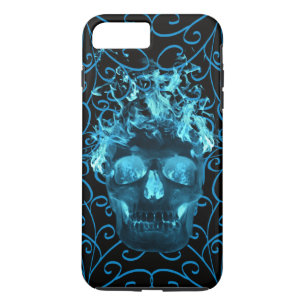 Blue Fire Skull iPhone 7 Fodral