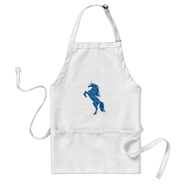 Blue Fire Unicorn Apron Förkläde (Framsidan)