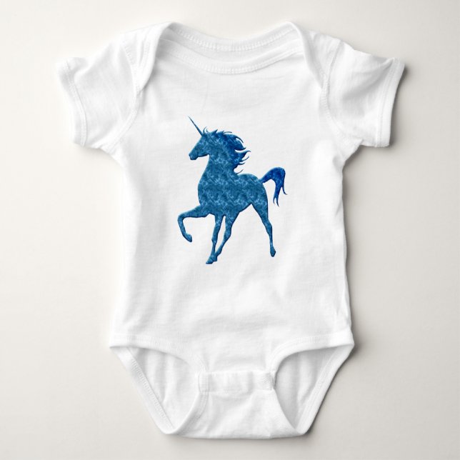 Blue Fire Unicorn Creeper T-shirt (Framsida)