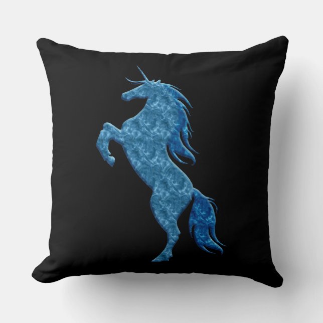 Blue Fire Unicorn Dekorativ kudde (Framsida)