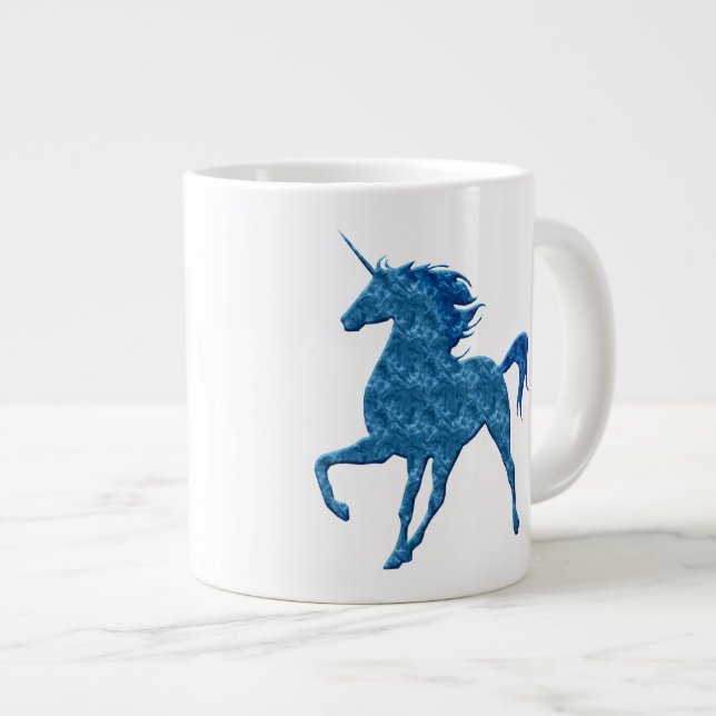 Blue Fire Unicorn Jumbo Mugg (Framsida höger)
