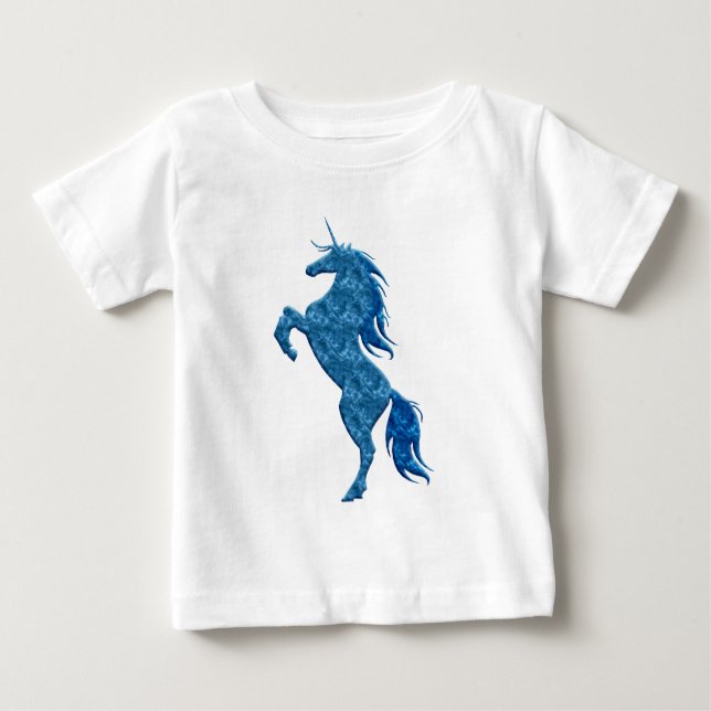 Blue Fire Unicorn Shirt T-shirt (Framsida)