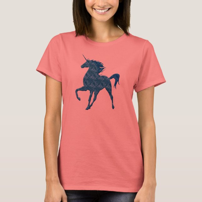 Blue Fire Unicorn Shirt T-shirt (Framsida)