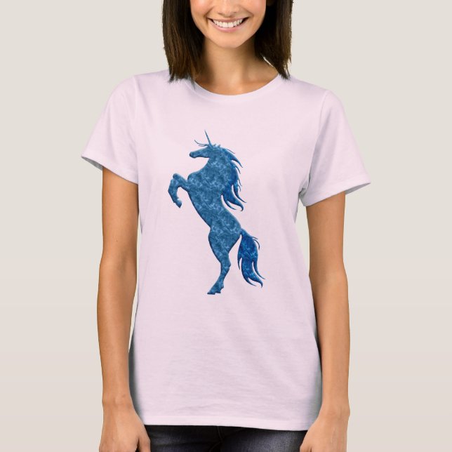 Blue Fire Unicorn Shirt Tröja (Framsida)