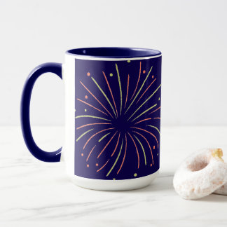 Blue Fireworks Mugg