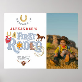 Blue First Rodeo Pojke 1:a födelsedag Poster