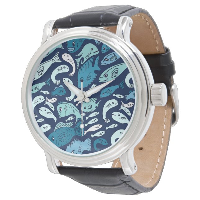 Blue Fish Globe Watch Armbandsur (Vinklad)