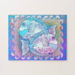 Blue Fish Jigszle Puzzle Pussel