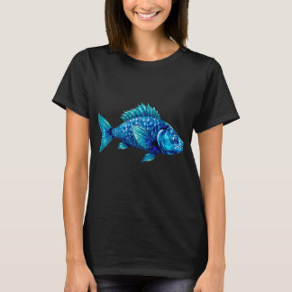 Blue Fish with Spiky Fins and Scales T Shirt