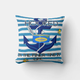 Blue Fisherman Aesthetic Humor för Djurälskare Kudde
