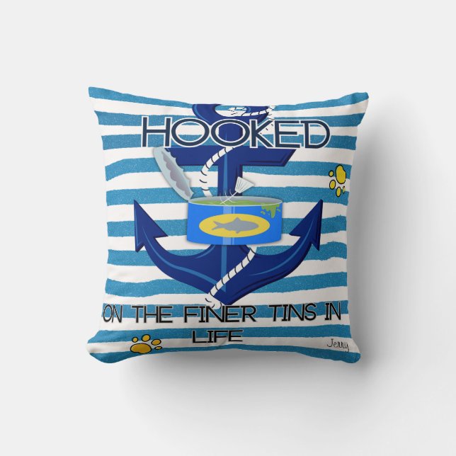 Blue Fisherman Aesthetic Humor för Djurälskare Kudde (Framsida)