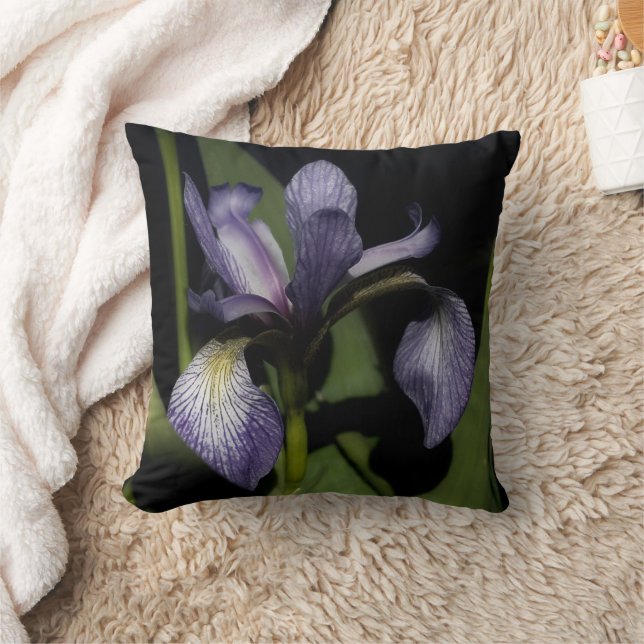 Blue Flagga Iris Flower Kudde (Filt)