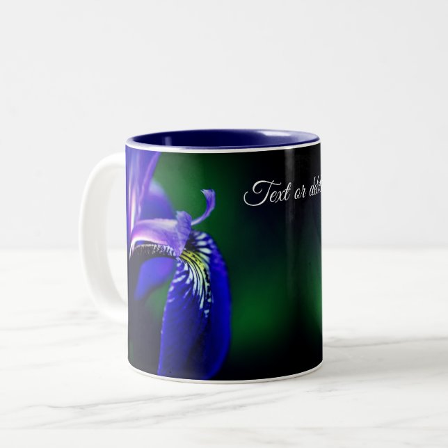 Blue Flagga Iris Flower Personlig Två-Tonad Mugg (Framsida vänster)