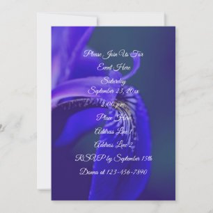 Blue Flagga Iris Flower Petal Elegant Party Inbjudningar