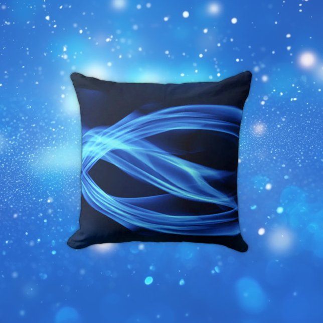 Blue Flame Abstract Art Kudde (Skapare uppladdad)