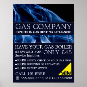 Blue Flame, Gas Ingenjör & Supplier Advertising Poster